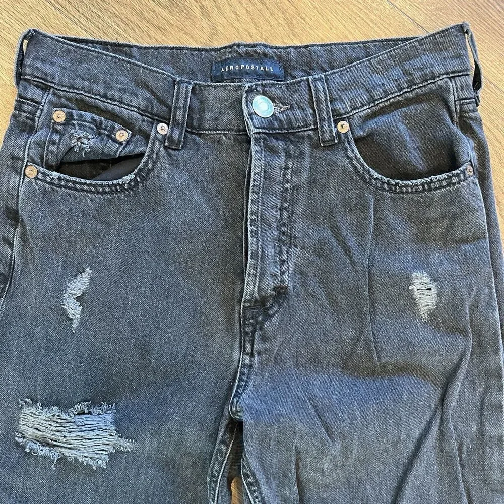 Aeropostale‎ Women's 90S Baggy Jeans Black 4R Pre-Owned - Picture 2 of 3